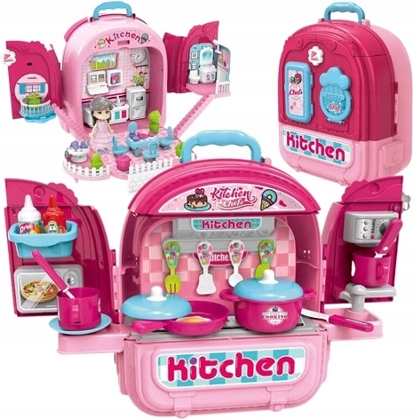 Cucina e casetta per bambini nello zaino 3 in 1