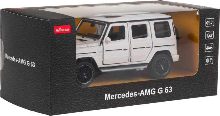 Modello in metallo Mercedes-AMG G 63 con suoni, bianco RASTAR