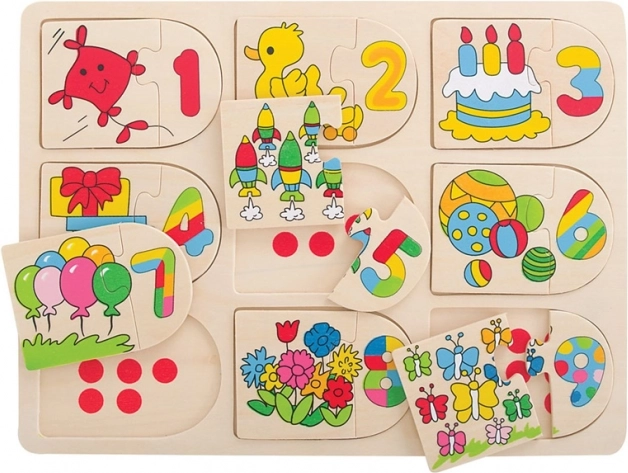 Bigjigs Toys Puzzle di conteggio con immagini