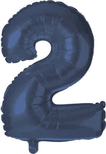 Palloncino in foil TORO cifra 2, 30 cm, blu