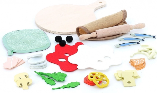 Vilac laboratorio della pizza – set di pizza in legno per bambini