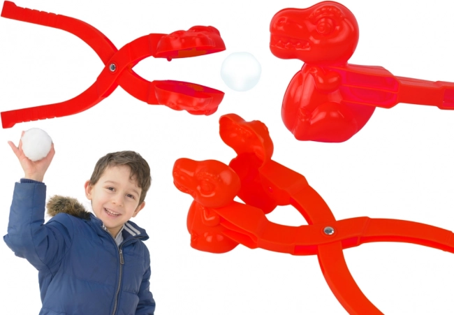 Creatore di palle di neve dinosauro rosso