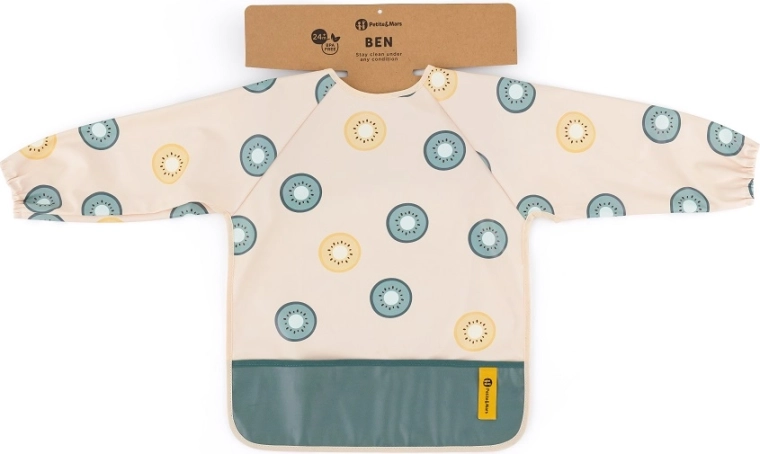Petite&Mars bavaglino con maniche lunghe Ben green kiwi