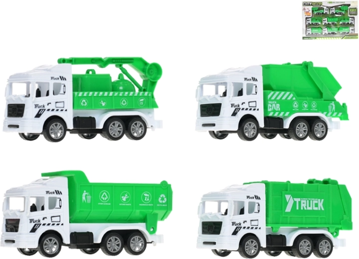 Set di veicoli da pulizia 11 cm con retrocarica – 8 pezzi in scatola