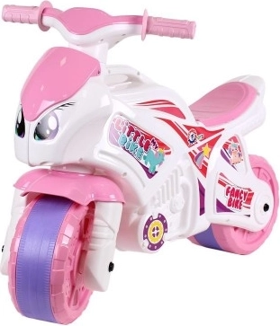 Moto giocattolo senza pedali per bambini rosa e bianca