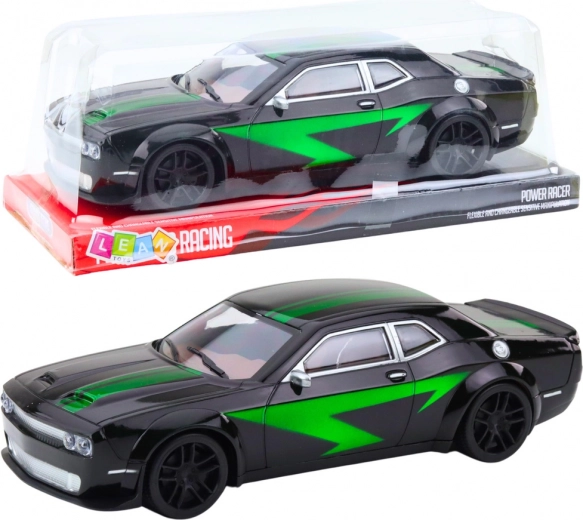 Auto sportivo nero con linee verdi