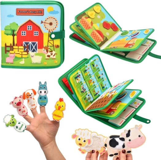 2Kids Toys libro sensoriale busy in tessuto fattoria
