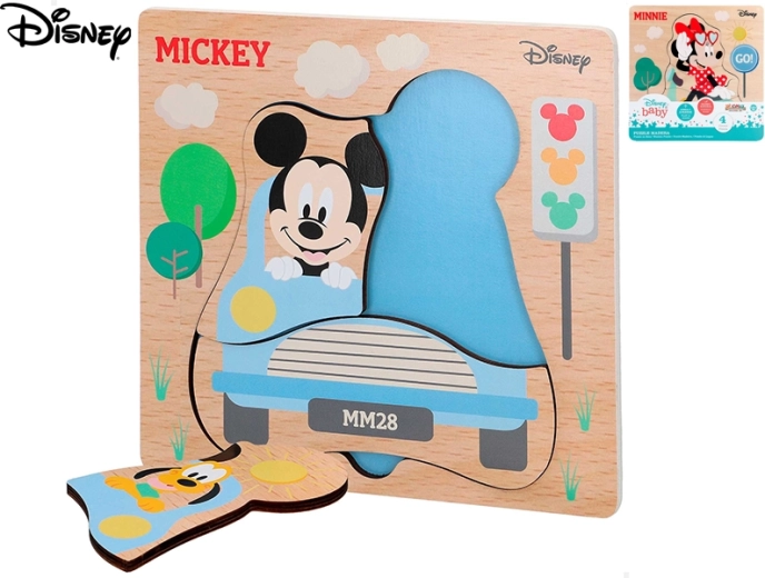 Puzzle in legno DISNEY Mickey e Minnie per i più piccoli (4 pezzi)