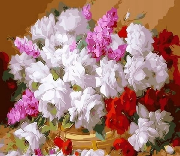 Norimpex Dipingere con i numeri Bellissimo mazzo di fiori 40 × 50 cm