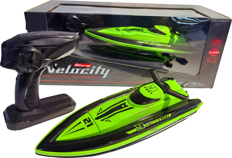 Motoscafo da corsa RC High Speed 1:16 verde-nero Velocity 21