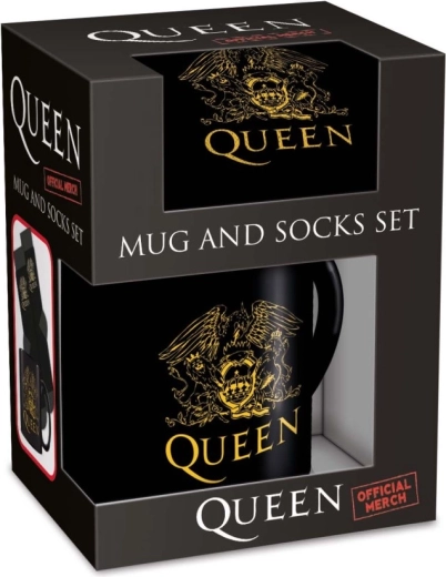Queen set regalo da uomo con tazza e calzini