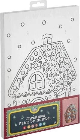 CCG XMAS dipingere con i numeri su tela – casetta di pan di zenzero 30 × 19 cm