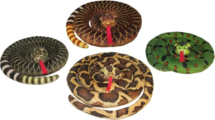 Serpente di peluche 145 cm – stampa realistica, 4 varianti di colore