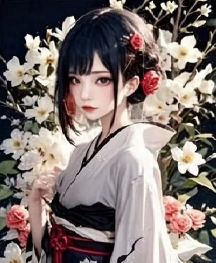 Dipinto diamantato Ragazza in kimono