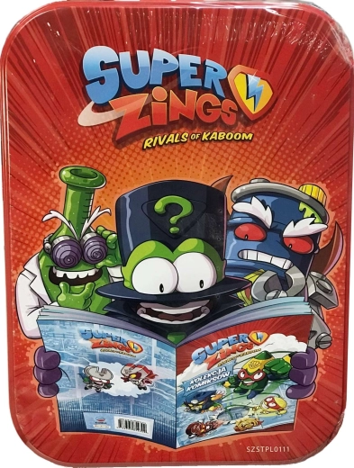 SuperZings lattina da collezione con fumetto, mantello e magnete – confezione danneggiata