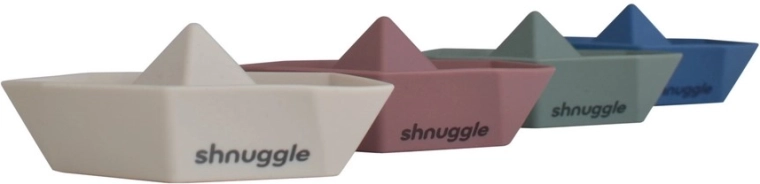 Shnuggle Stack and Sail barchette in silicone impilabili per la vasca da bagno (set da 4 pz)