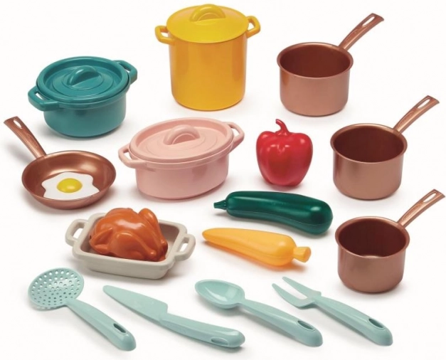 Grande set di utensili da cucina e alimenti per bambini