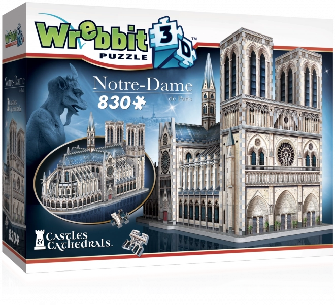 Puzzle 3D cattedrale di Notre-Dame di WREBBIT, 830 pezzi