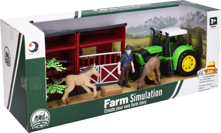 Fattoria con trattore – set di gioco 22 cm - 1 pezzo