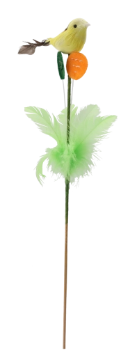 Decorazione pasquale su stecco – uccellino con piumette 30 cm (mix di colori)
