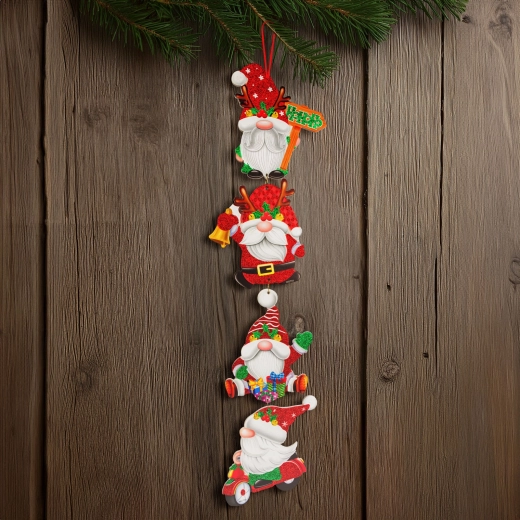 Decorazione natalizia da appendere con folletti 75 cm