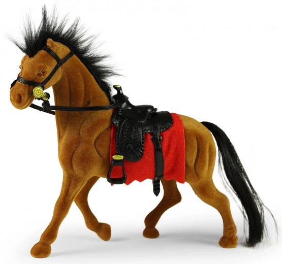 cavallo di peluche con finimenti 16 cm