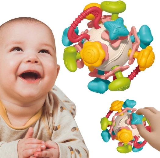 WOOPIE BABY sonaglio sensoriale e massaggiagengive 4 in 1 per neonati dalla nascita