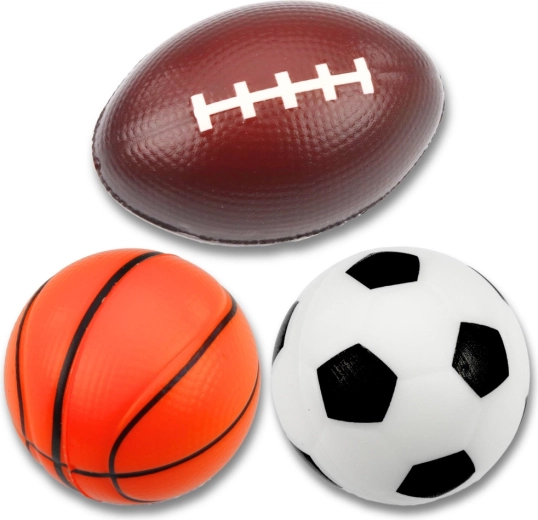 Set di palline in schiuma – calcio, basket e rugby, 3 pz