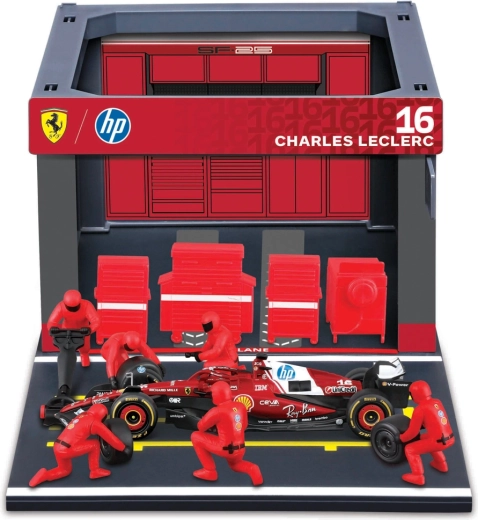 Set pass box F1 Formula Racing Bburago Ferrari SF-25 (2025) Charles Leclerc 1:43