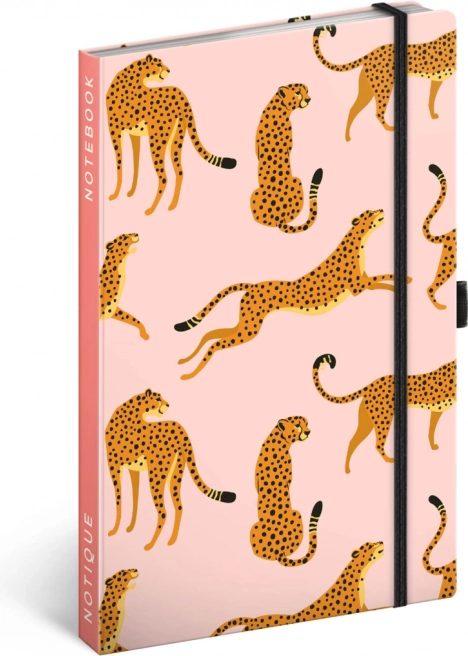 Taccuino a righe con motivo leopardato NOTIQUE 13 × 21 cm