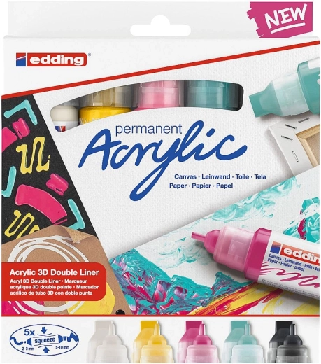 Set acrilico 3D Edding 5400 Modern Basic, 5 pz