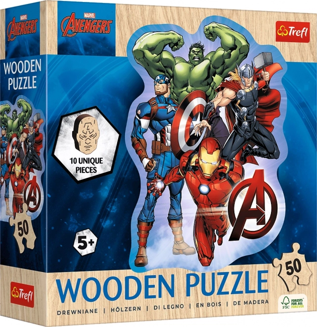 Puzzle sagomato in legno AVENGERS – 50 pezzi