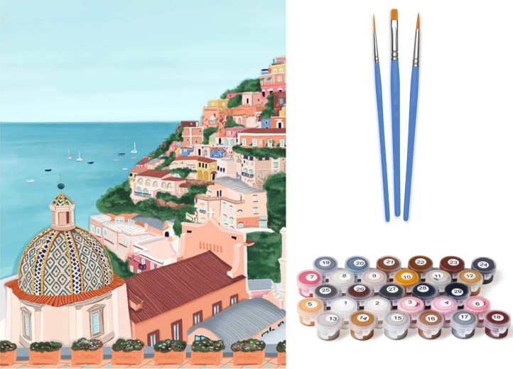 Norimpex Dipingere con i numeri Cittadina sul mare 40 × 50 cm