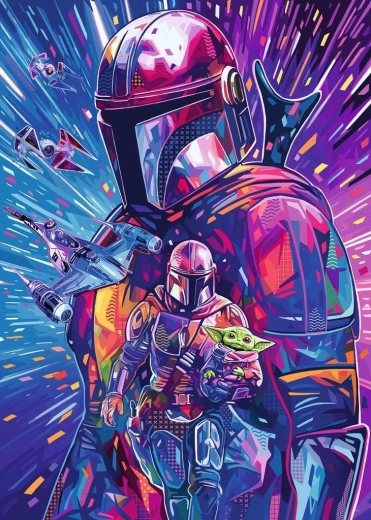 Puzzle Ravensburger Star Wars Hyperspace: Mandalorian XXL 500 pezzi