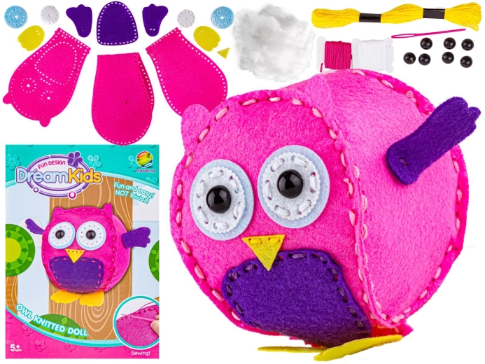 Kit creativo per cucire un gufetto di peluche (DIY) - 1 pezzo