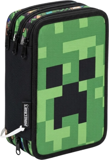 Astuccio a tre scomparti con accessori Minecraft Creeper