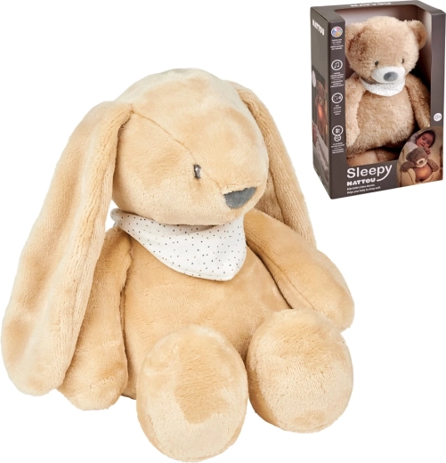 NATTOU peluche nanna con lucina e sensore del pianto Sleepy Bunny pale brown