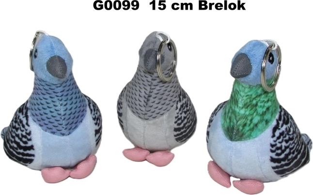 Portachiavi peluche a forma di piccione 15 cm (3 varianti)
