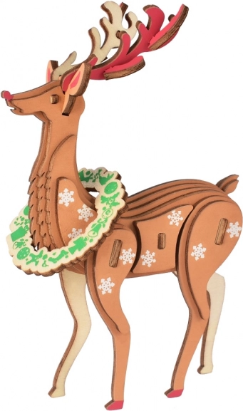 puzzle 3D in legno renna di Natale