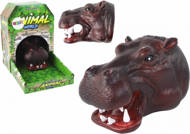 Burattino da mano in peluche ippopotamo
