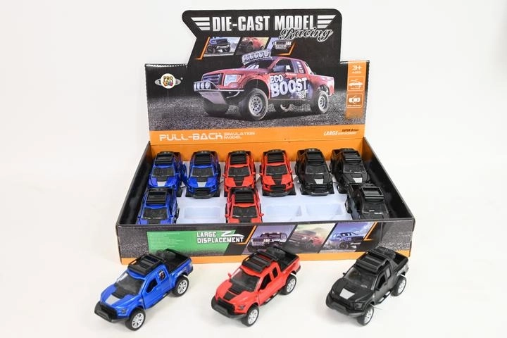 Auto fuoristrada pick-up in metallo 1:32 con meccanismo a retrocarica (pull-back)