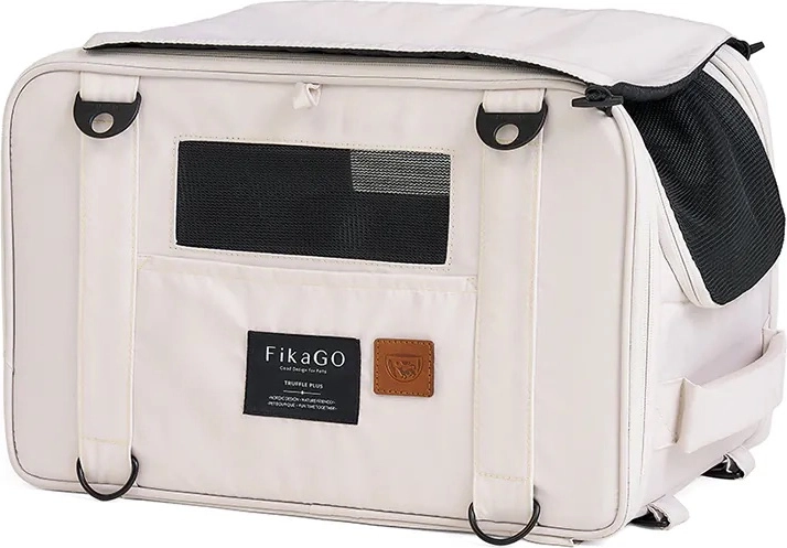 FIKAGO trasportino da viaggio per cani e gatti Truffle Plus Creamy Cloud