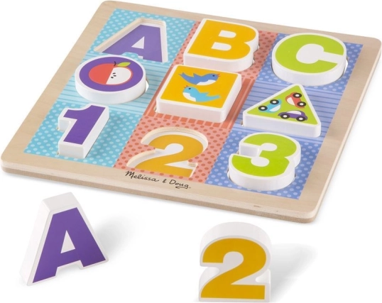 Puzzle in legno ABC-123 per bambini piccoli