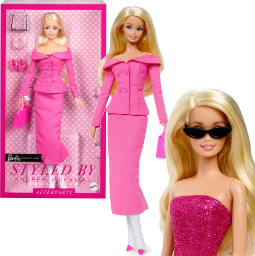 Mattel Barbie Signature bambola da collezione deluxe in set rosa Day to Night, styled by Andrew Mukamal