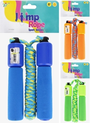Corda per saltare con contatore per bambini, manici in schiuma 250 cm