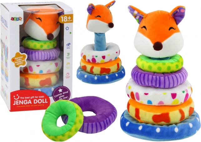 Piramide educativa in peluche con volpe 27 cm