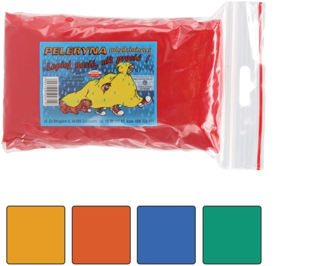 Poncho antipioggia giovanile unisex con mantella