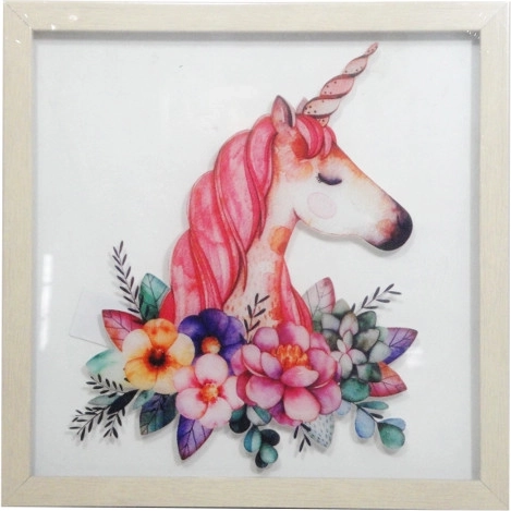 Quadro con unicorno incorniciato 30 × 30 cm
