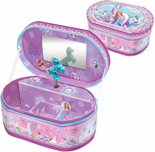 Portagioie musicale ovale – cavallo e principessa