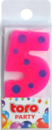Candela per torta numero 5 TORO con stecchino 4,5 cm